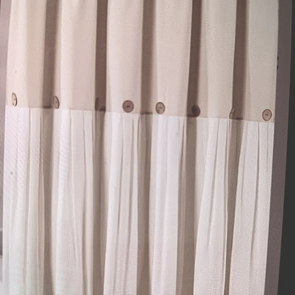 LUSH DECOR SHOWER CURTAIN BLEND LINEN BUTTON